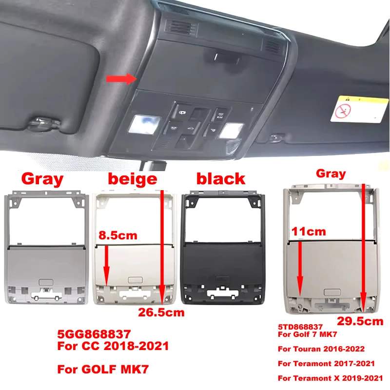 AADD-Car interior Roof Storage Sunglasses Box Sun Glass Case Spectacles Holder For VW Golf 7 MK7 CC Touran Teramont X 5GG 5TD 86