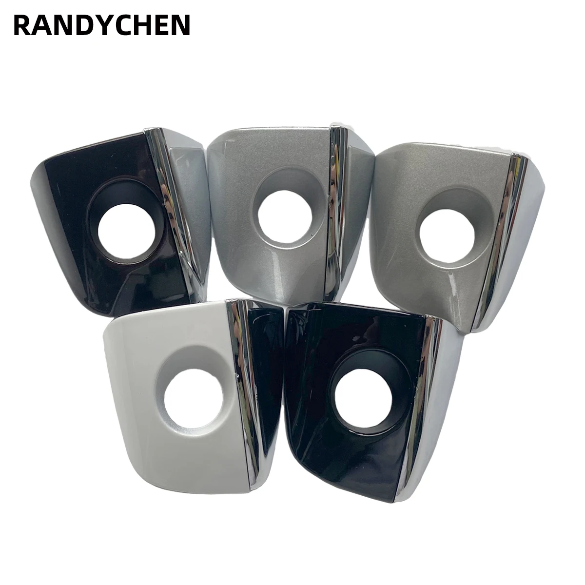 Front Left Exterior with Chrome Door Handle Cover Lock Cap For