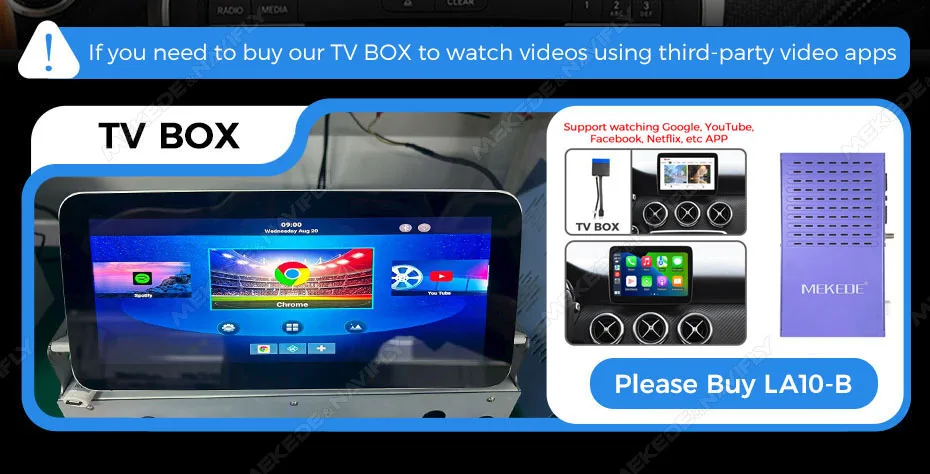 MEKEDE Wireless CarPlay Android Auto Decoder für Mercedes Benz NTG4.0 NTG4.5 NTG5.0 Auto Smart Video Box unterstützt Youtube Netflix – Detail 17