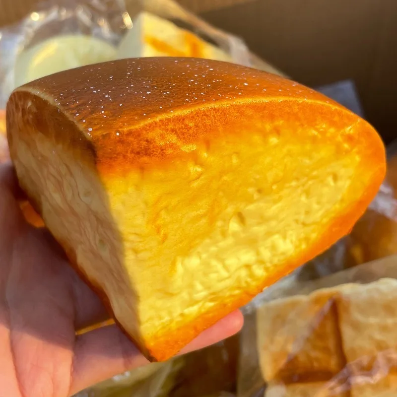 Squishy Triangular Cheese Bread Cubes Squeeze Toy Scented Soft Slow Rebound Realistic Bread Fidget Toy for Anxiety Decompress