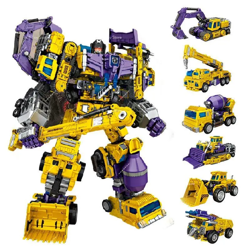 NBK Transformacja Robot KO Wersja G1 Devastator Figurka Akcji Koparka Ratownictwo Skrobak Hak Kombinezon Kolekcja Model Samochodu Zabawki dla Dzieci