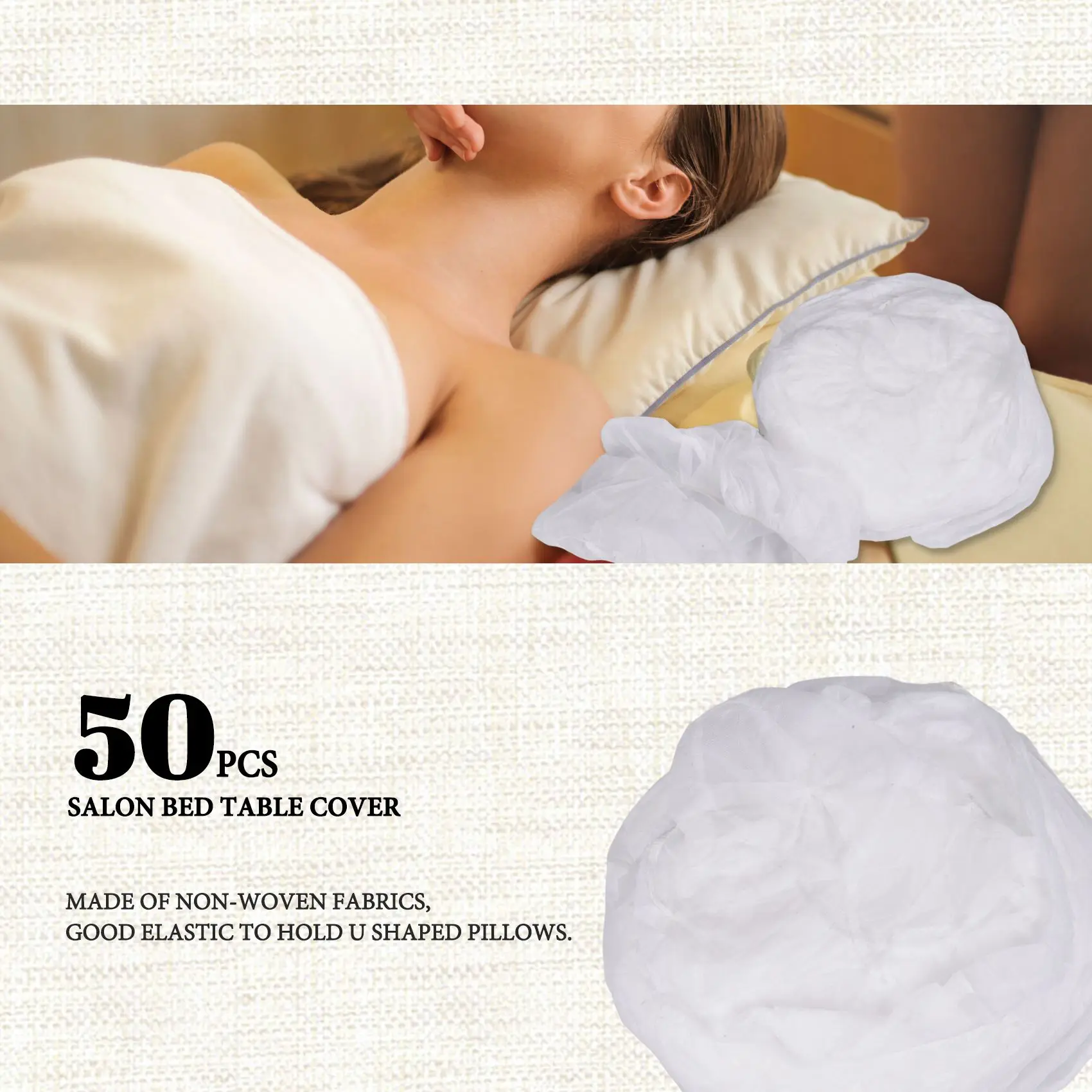 A27U nouveau 50Pc en forme de U jetable Non-tissé appui-tête oreiller papier beauté Spa Salon couverture de lit Massage visage berceau repose-tête couverture