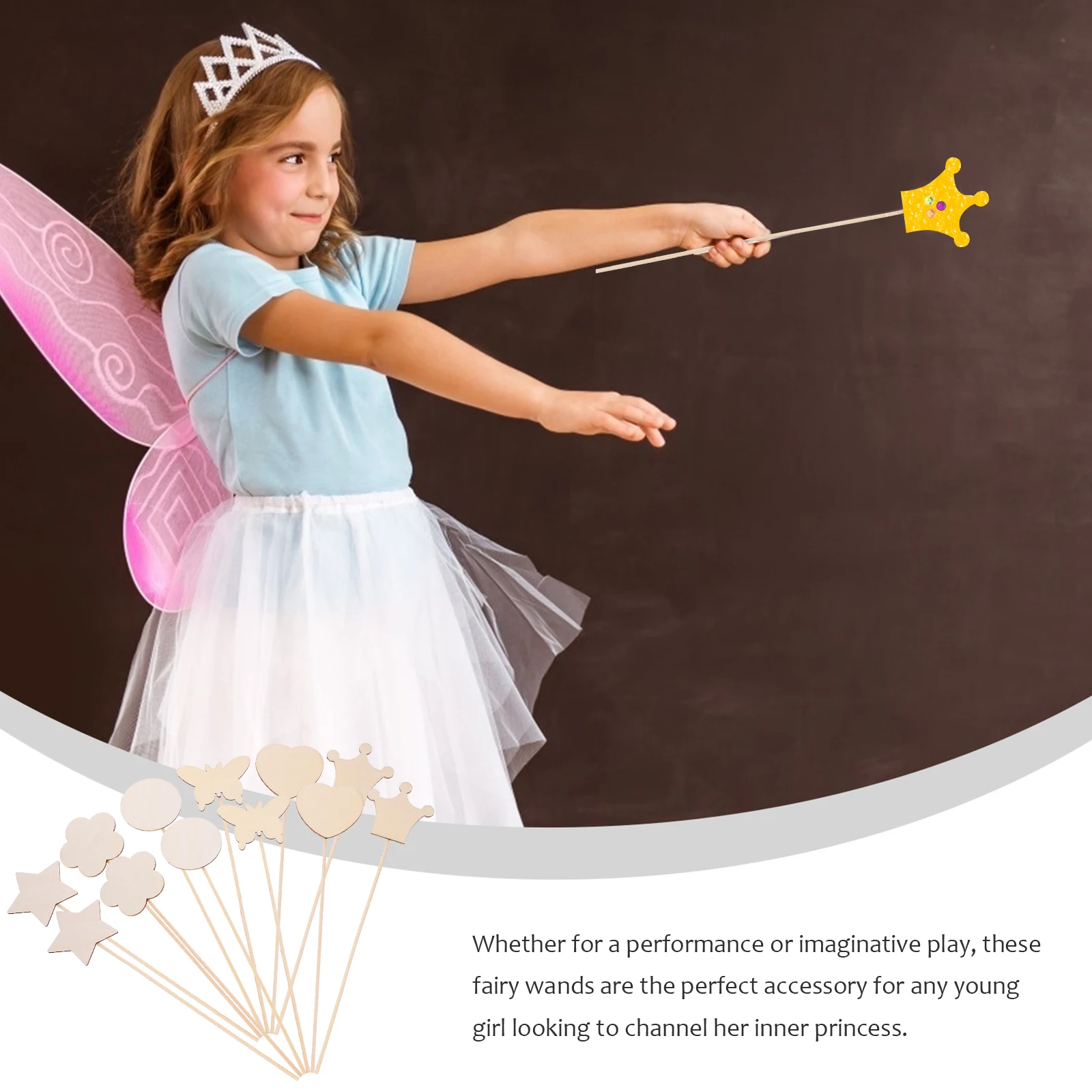 

1Set Blank Fairy Wand DIY Wooden Sticks for Drawing Coloring Craft Kids Imagination Development Party Decoration Creative Gift