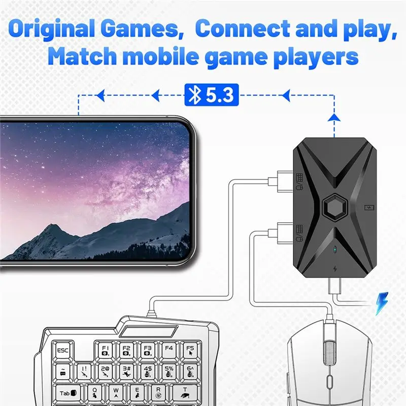 T23C M1 Pro+ Mapper Converter Adapter For Keyboard & Mouse For Android Phone/Tablet Mobile Gaming For PUBG