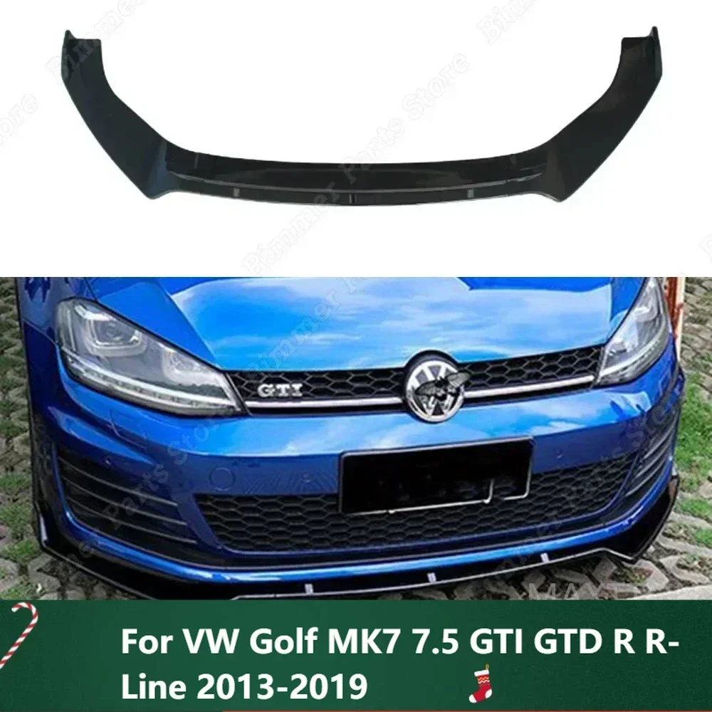 

New！For VW Golf MK7 7.5 GTI GTD R R-Line 2013-2019 Tuning 3Pcs Car Front Bumper Lip Spoiler Splitter Diffuser Bodykits Cover Gur