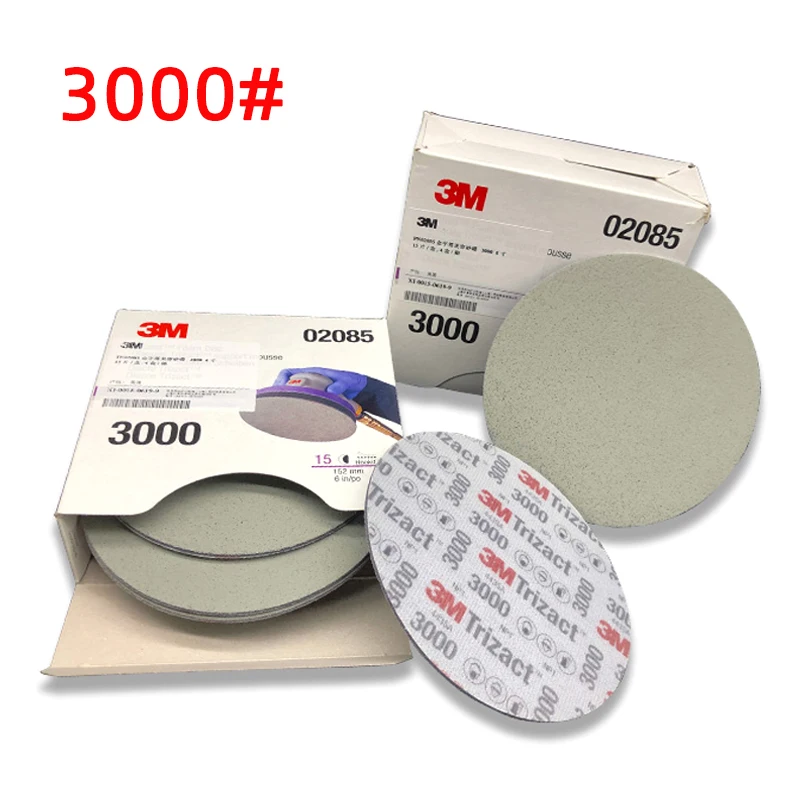 3M PN 02085 Pyramid Beauty Sanding Dish P3000 6 "152mm Sponge Sandpaper Precision Grinding Sheet  Polishing Car Paint