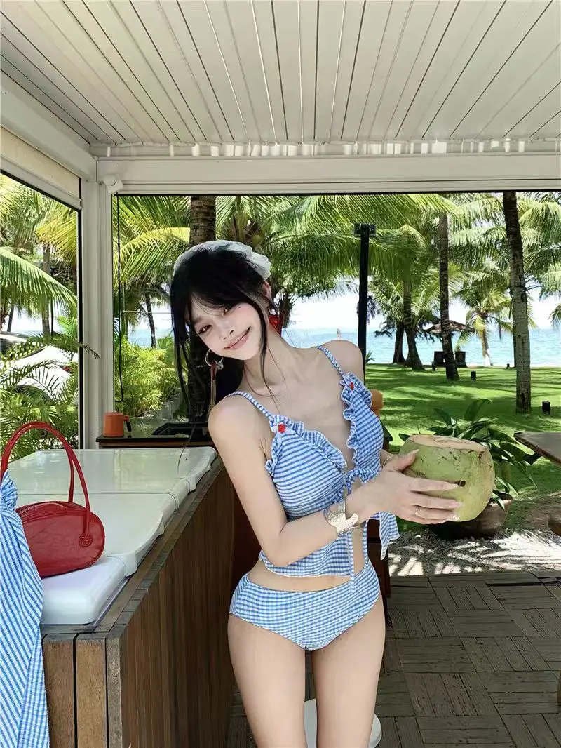 

Women's Cute Tee-piece Bikini Swimsuit Slimming Cover-up Hanging Ne Design Summer New Sle Beach Vaion Thermal Use