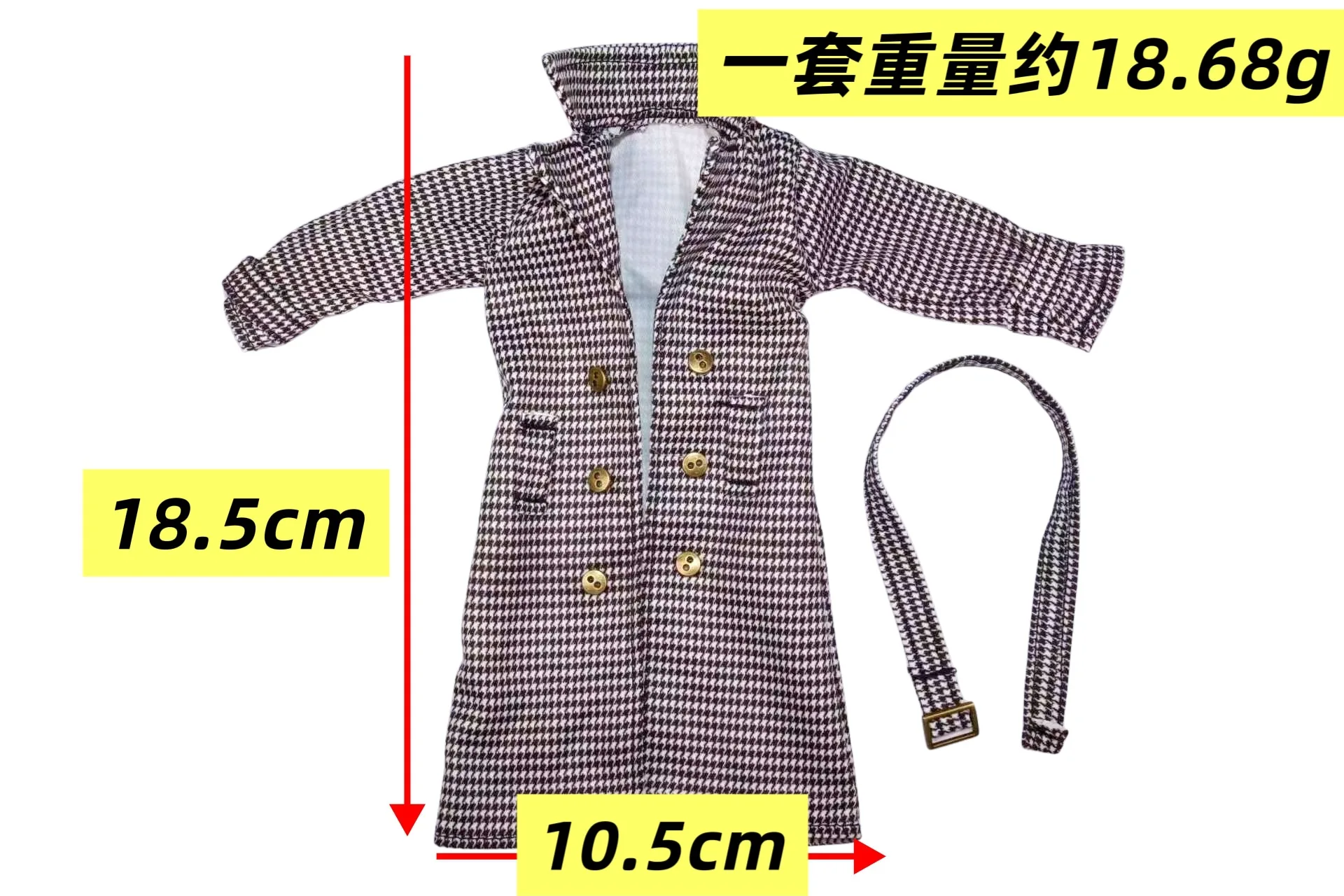 Long Trench Coat Outfit Set with Belt & Boots, Doll Clothes Accessories for 30cm BB FR Doll Dress Up Toy Parts
