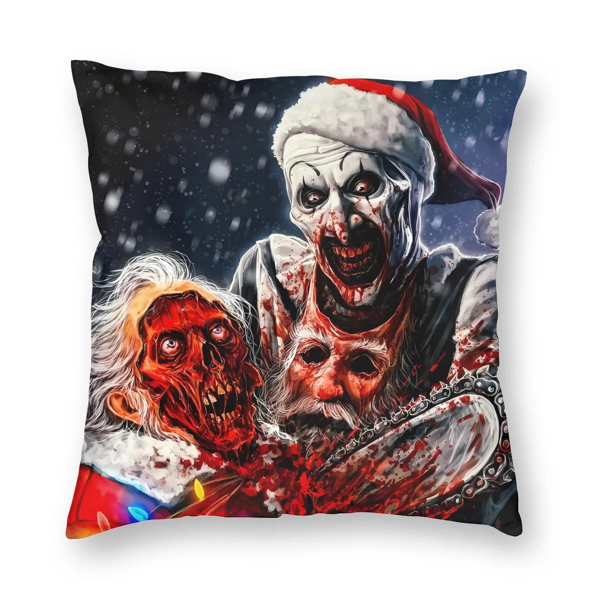 Pillow Cover Terrifier Movie  Vintage Pillow Case For Couch Sofa Bedroom Pillowcases