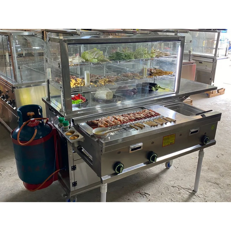 عربة متعددة الوظائف متنقلة من التوفو الكريهة، لوحة حديدية، سوق ليلي، زيت إفطار اللحوم المطهوة #4