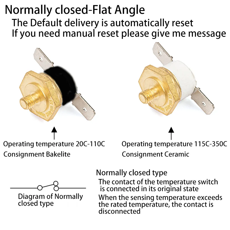 1ks KSD301 běžný zavřeno otevřený 10A 250V teplota spínač lodní šroub čepice pojistka tavná pojistka závitové namontovat M8 M10 M12 M14 M16 40C-270C