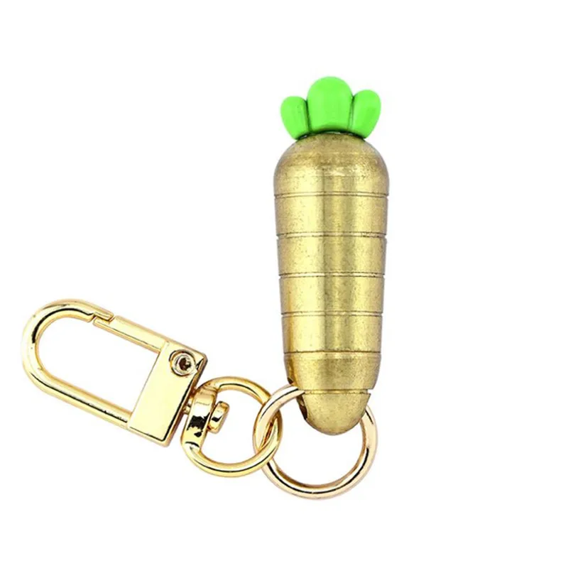 Mini Brass Carrot keyring Knife Portable Open Courier Keychain Utility Knife Outdoor Camping Mini Cut Paper Knife Key chain Gift