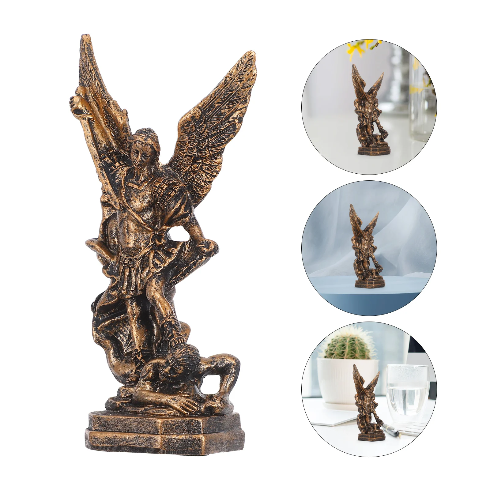 

1pc Large Angel Statue Resin Craft Exquisite Desktop Decor For Home Office Indoor Display Vintage Angel Ornament