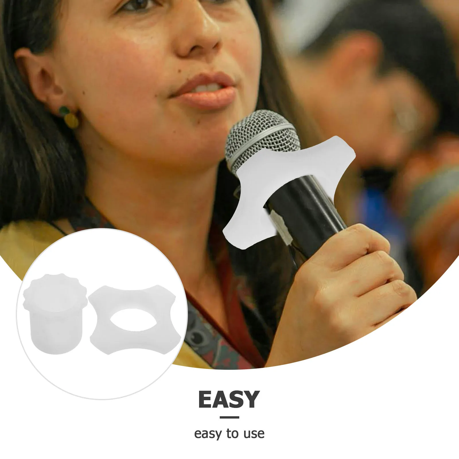 

2 Sets Glow in The Dark Mic Rings and Bottom Rod Sleeves Lightweight Microphone Anti Slip Rings for Recording Stage Podcast