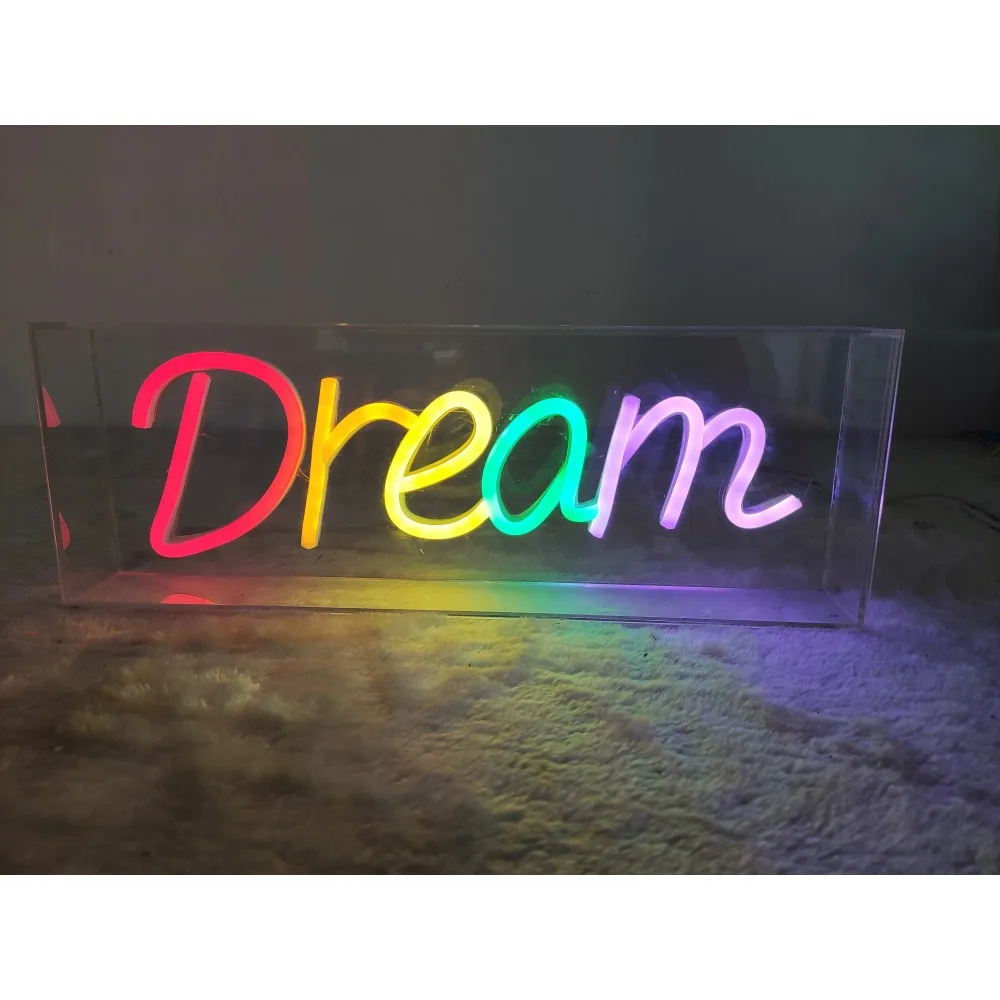 Insegne al neon da sogno Insegne al neon da sogno per la decorazione della parete Insegne luminose Insegne luminose con interruttore di alimentazione USB al neon colorato