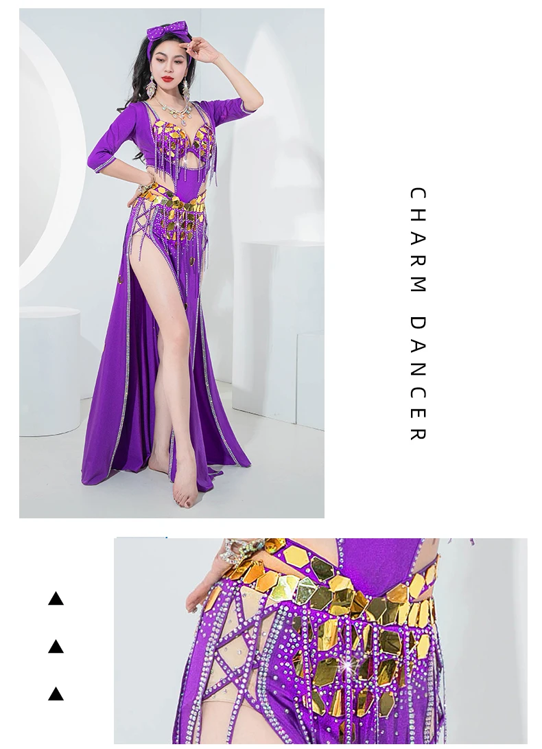 Dance Belly Dance Performance Costumes Multi-Style Encouragement Oriental Dance Performance Costumes Competition Costumes Set