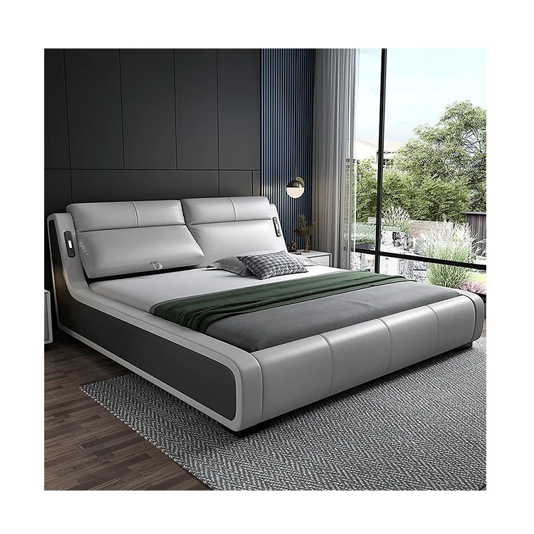 

For Minimalist Bedroom Soft Bed Multi-functional Bed Head Adjustable with USB Charging New Luxury Double Wedding Bed