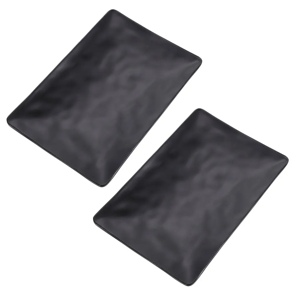 

2 Pcs Melamine Sushi Plates Tray Decorative Salmon Black Lightweight Safe Material Storage Kebab Sashimi Snack Kitchen Dining