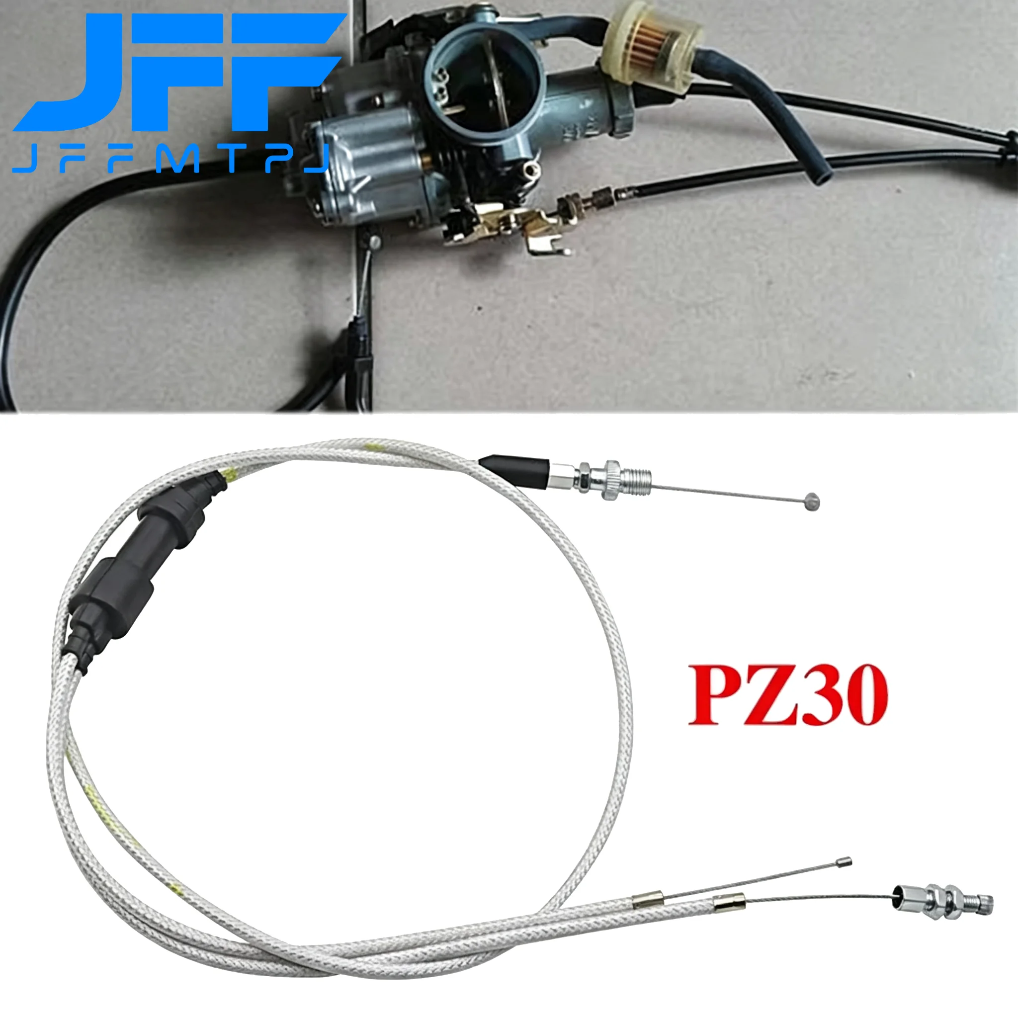 Carburetor Dirt Bike Dual Throttle Grip Cable Wire for PZ30mm Accelerate Pump Carb Modified Carburetor Extended Dirt Bike