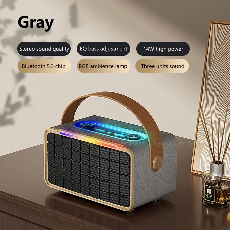 NR8801 Retro Bluetooth Audio Home Desktop Mini Subwoofer Hi-Fi Stereo Sound Quality and Large Volume Portable Wireless Speakers