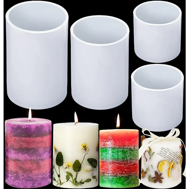 

Silicone Cylinder Molds for Candle Making (4/3.5/2.5/2In) - Reusable for Epoxy Resin Casting & DIY Projects