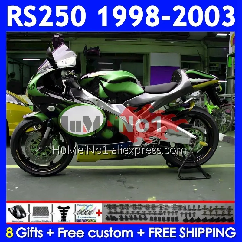 RS250RR For Aprilia green black RSV250 RS 250 RS250 RR 98 99 00 01 02 03 318No.153 RS-250 1998 1999 2000 2001 2002 2003 Fairing