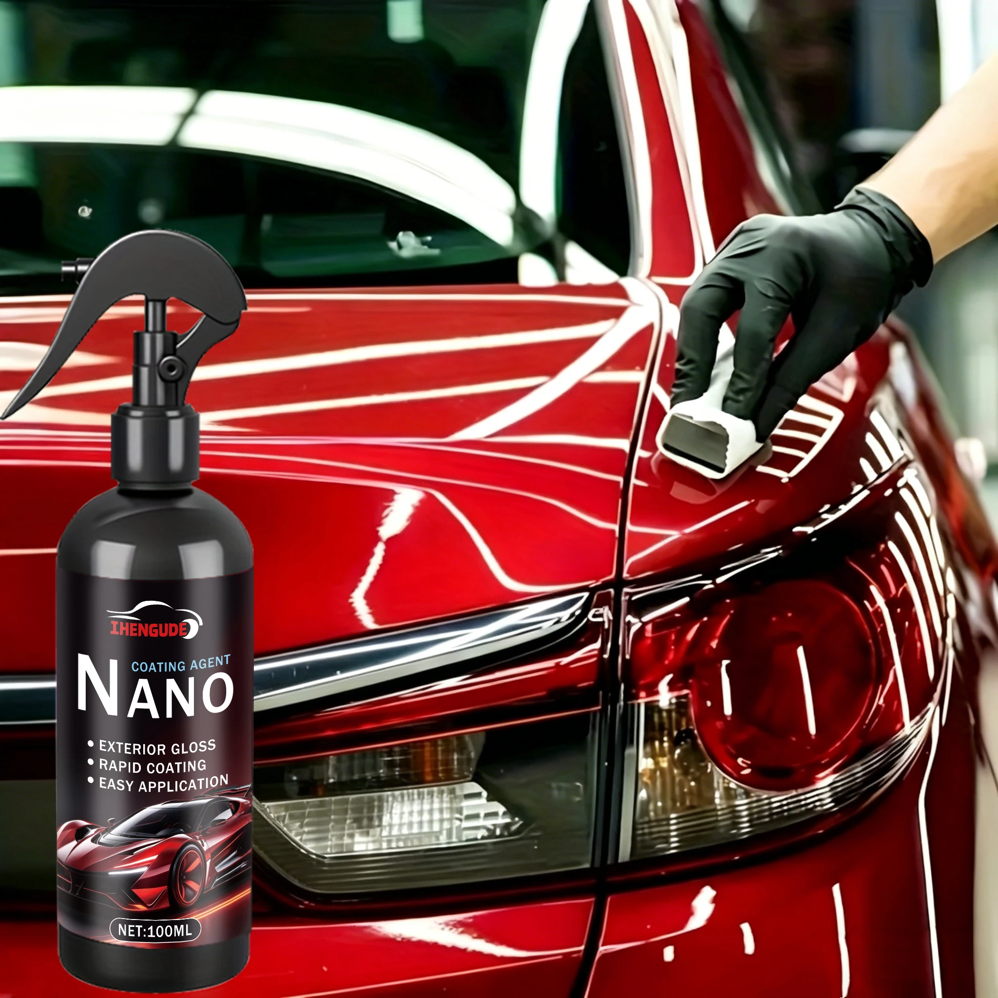 Car Crystal Coating Agent, Advanced Hydrophobic Formula Enhances Shine and Provides Excellent Protection, Easy to Apply and Long-Lasting Weather Resistance
