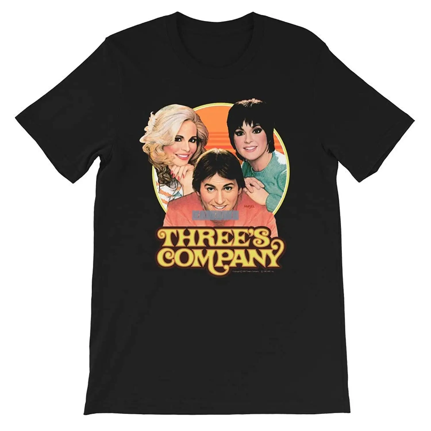 Three's Company 1983 Retro ComedyTv Ritter Dewitt Barnes Jack Tripper Janet Graphics Gift for Men Women Unisex T-Shirt