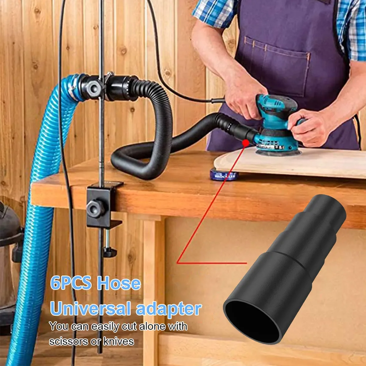 Adaptateur d'aspirateur Compatible avec Festool, 6 pièces, adaptateur de tuyau d'extraction, adaptateur de tuyau de remplacement réutilisable 23/30/34/35mm 2023