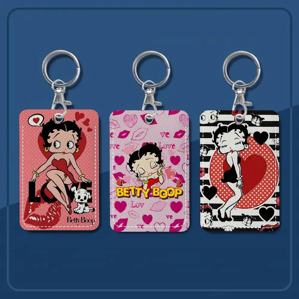 

B-Betty Girl B-Boops Держатели для карт Студенческий ID-карта Защитный чехол Чехлы Студенческий кампус Карты доступа Брелок Анти-потерянный