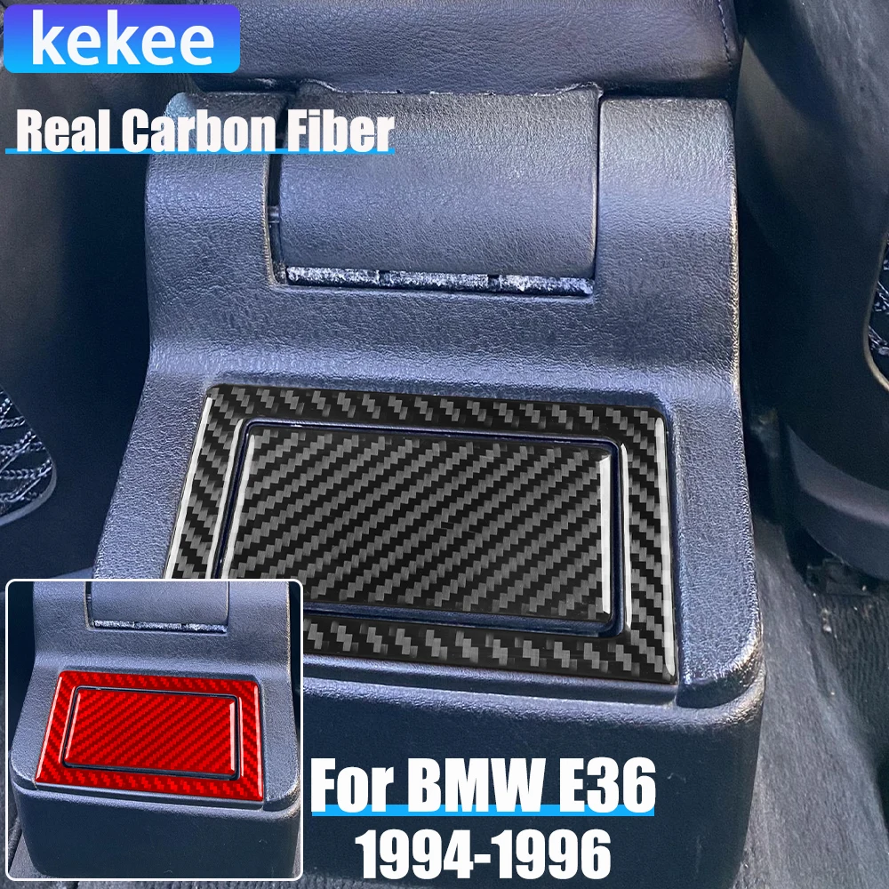 

Настоящие автомобильные аксессуары из углеродного волокна, задняя центральная накладка для хранения, мягкая наклейка для BMW E36 3 серии/M3 1994 1995 1996