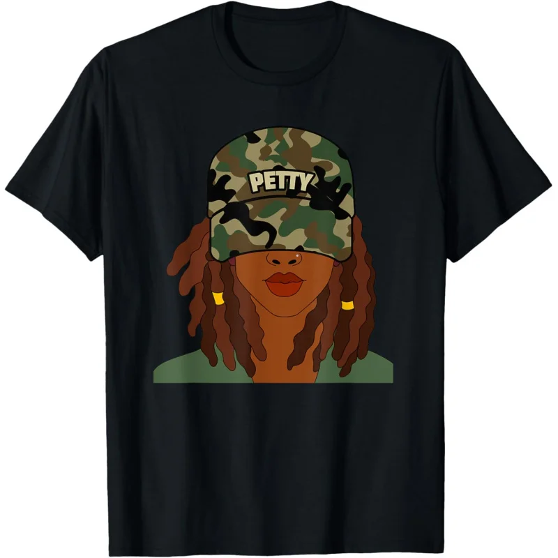 Fun and playful camouflage design T-shirt for African American women