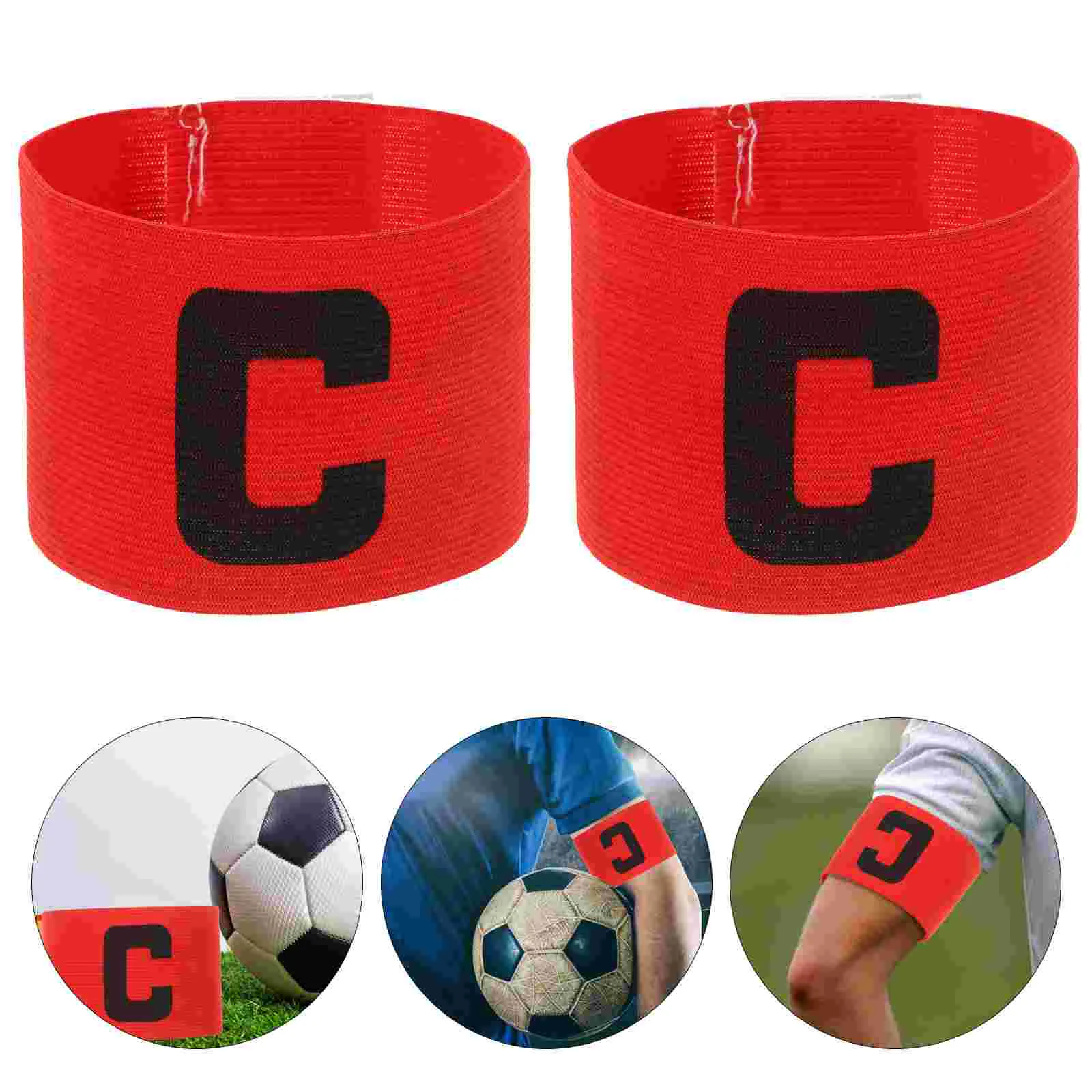 

6 Pcs Elastic Soccer Captain Armband Sports Armbands Wrist Red Nylon Football Man