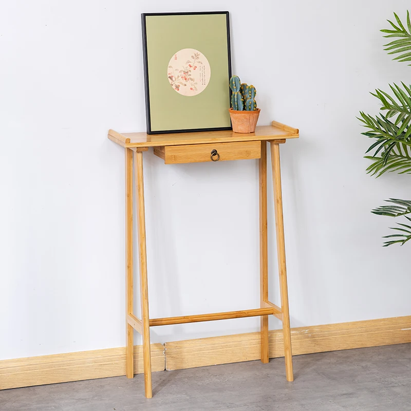 New Chinese-style Entrance Table Against The Wall Cabinet Enters The Door Living Room Narrow Strip Case Table Simple Entrance