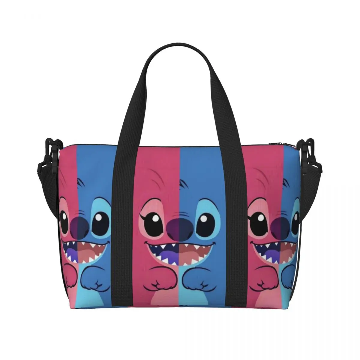 

Custom Stitches And Angel Cartoon Beach Tote Bag Women Extra Large Gym Carry On Travel Shopping Bags