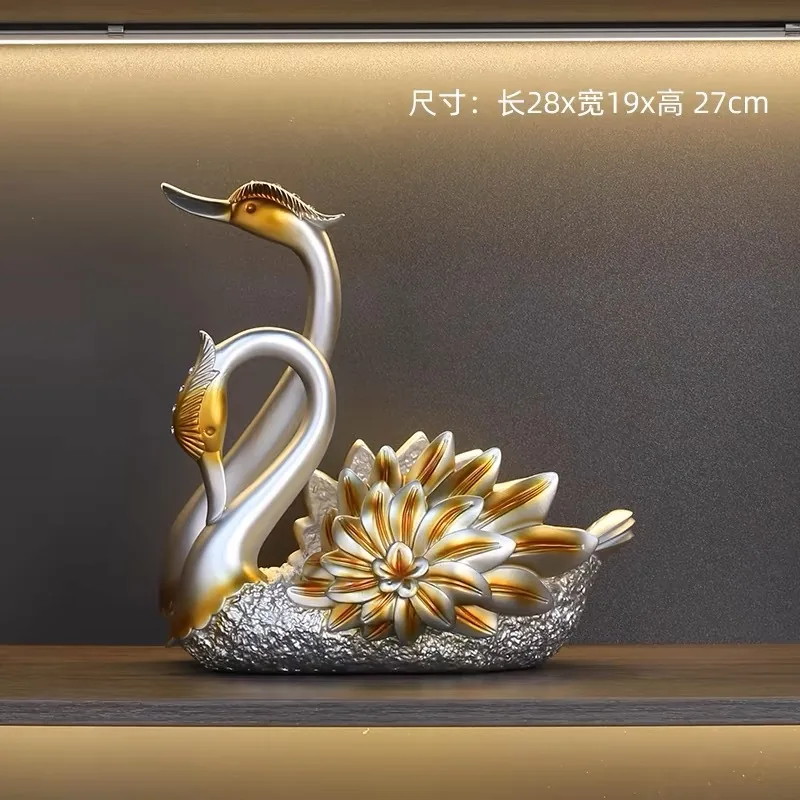 Red wine rack ornament swan home living room dining table wine tray light luxury high-end wine rack decoration