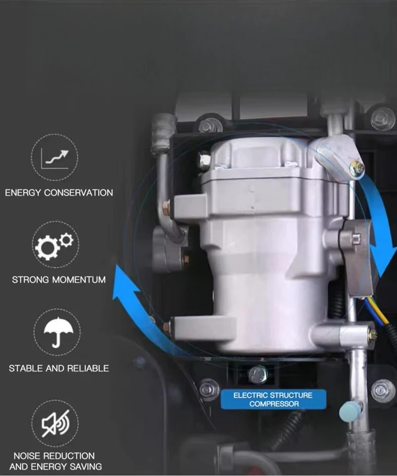مكيف هواء كهربائي على السطح 12/24 فولت، شاحنة متنقلة، قارب RV، يخت