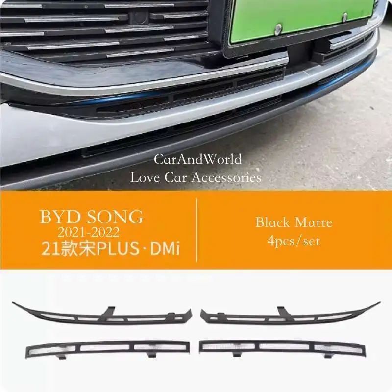 

For BYD Song Plus EV DM-i PRO 2021-2022 ABS Chrome Middle Grilles Insert Net Protecter Guard Mesh Trims Cover Car Accessories