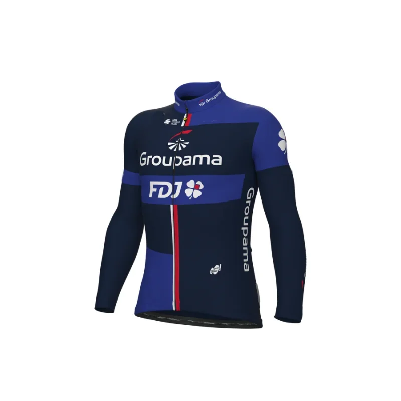 WINTER FLEECE THERMAL 2024 GROUPAMA FDJ  TEAM Blue Cycling Jersey Long Sleeve Bicycle Clothing With Bib PANTS Ropa Ciclismo