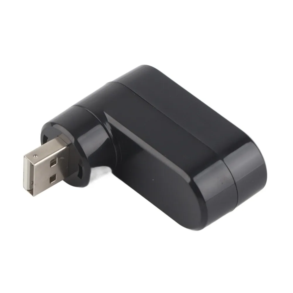 Adjustable Mini Portable USB Port Splitter Black 3 Port USB Docking Station USB 2.0 USB Hub PC Computer