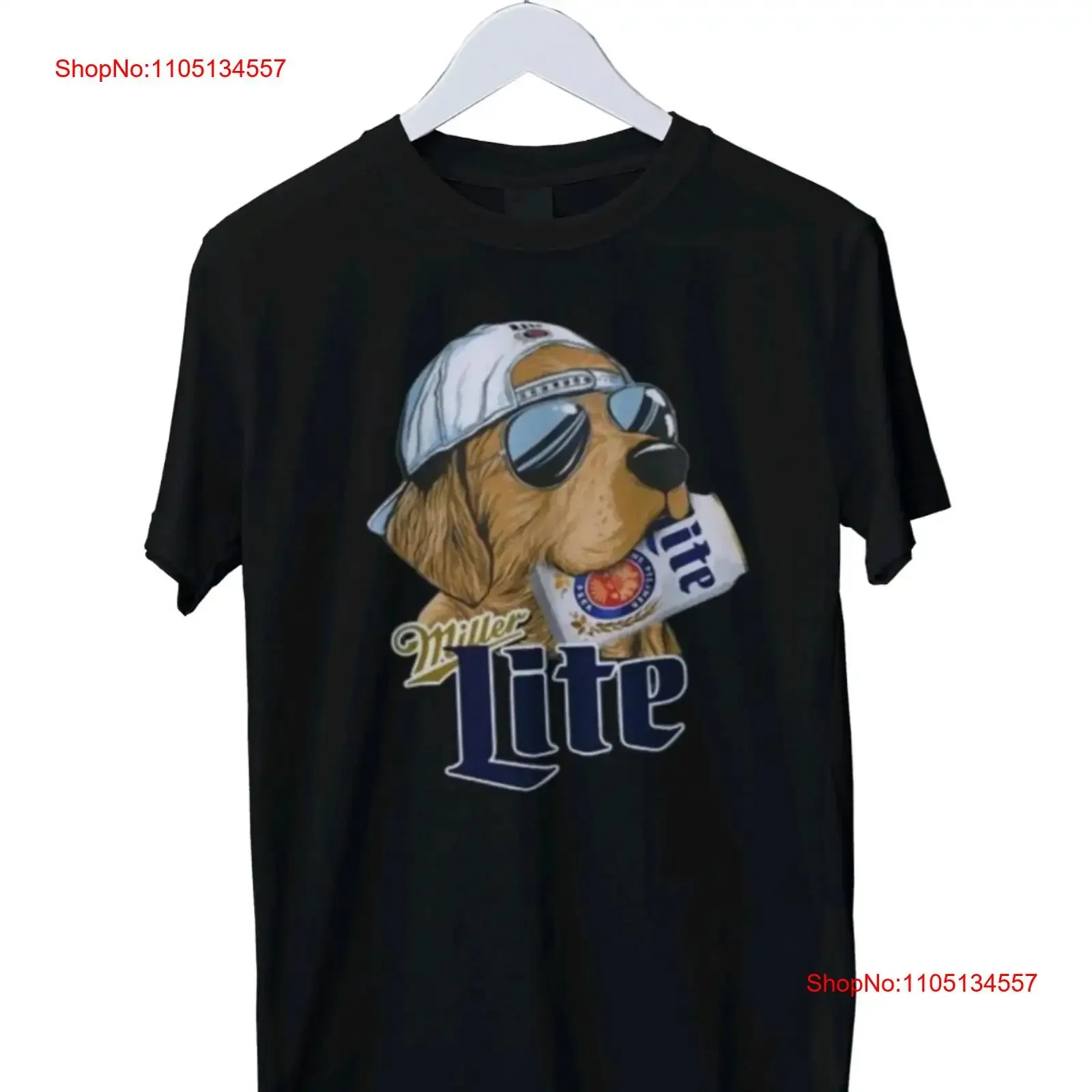 تي شيرت رجالي مطبوع عليه Millerr Lite Golden Dog Hunt S M L XL 2 3 4 عتيق مغسول قليلاً جرافيك متعدد الاستخدامات ممتد
