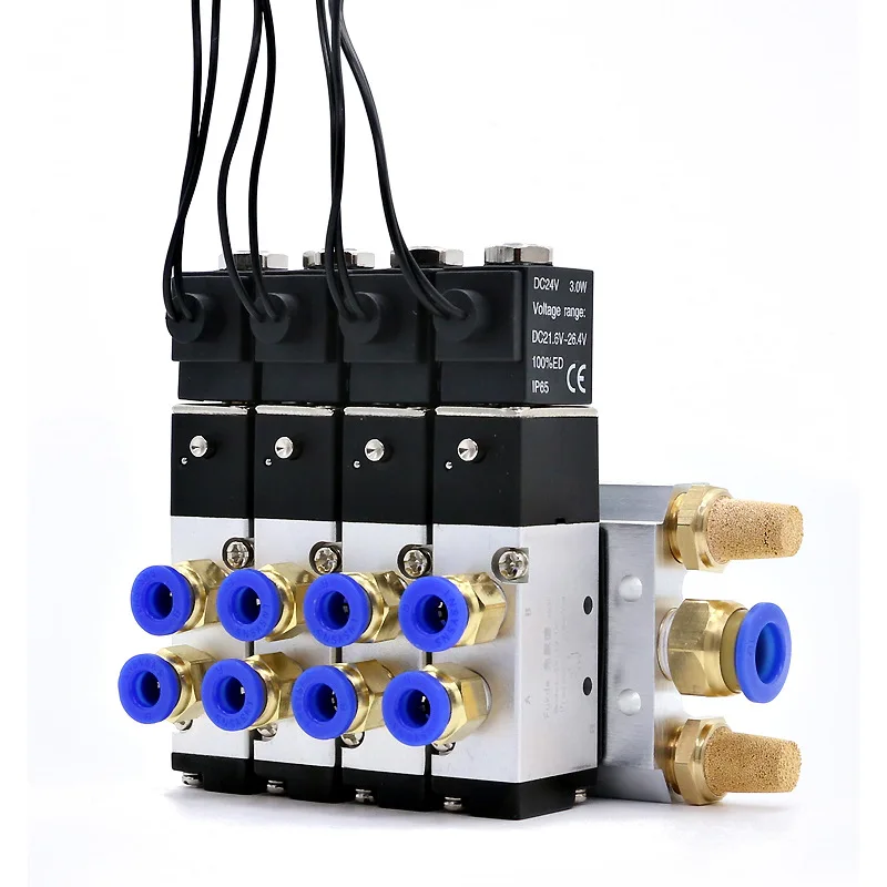 

Solenoid Valve Multi-way Combination 4V110-06 Manifold Stations DC 24V AC220V With Fittings 5 port 2 position Solenoid Valves