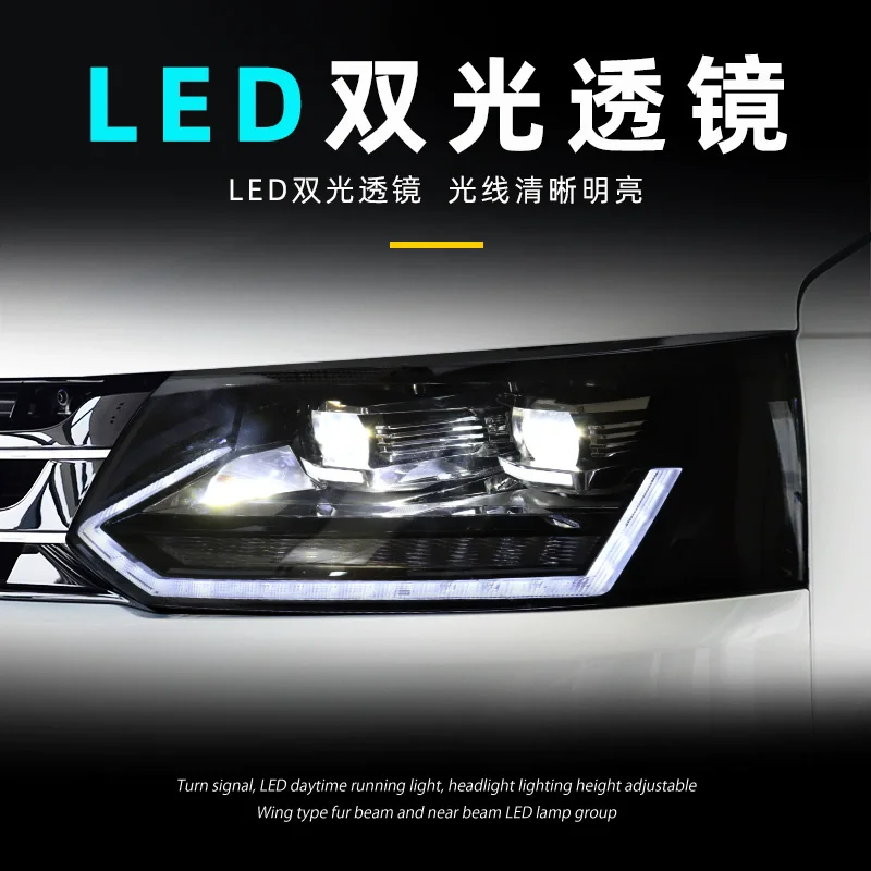 LED Headlight Assembly for Volkswagen vw Caravelle Multivan T5 14-19 modified Stream Front Lamp DRL Turn Signal Car Accessories