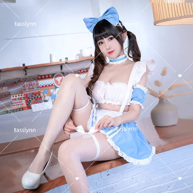 Zoete Originele Blauw Lolita Meid Cosplay Zoete Jurk Voor Geek Meisjes Halloween Kostuum Sexy Maid Dress Cosplay Kostuum Vrouwen