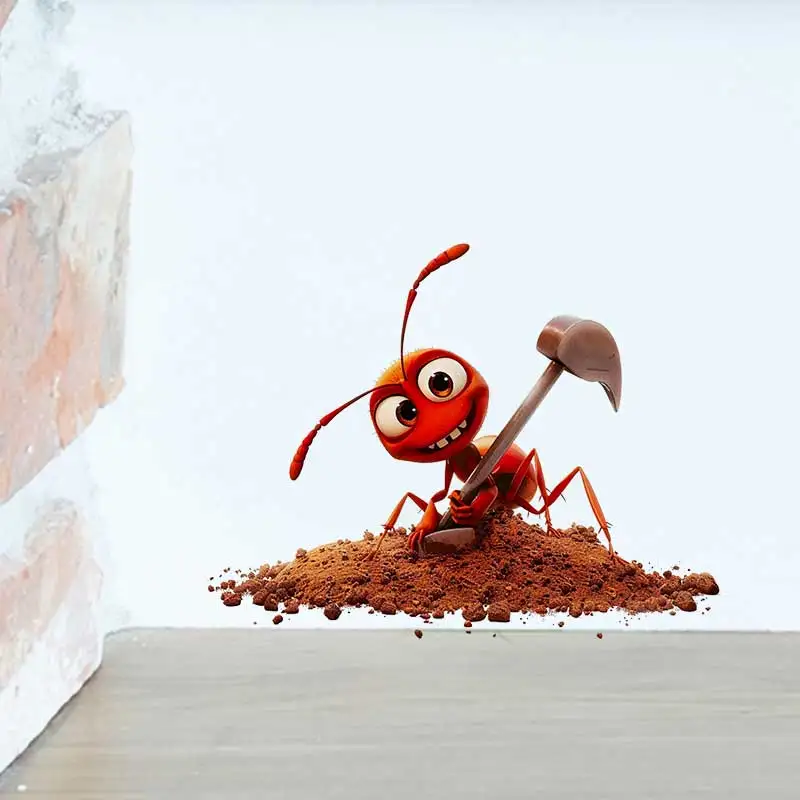 

Funny ants at work wall stickers living room background decoration home decoration children's room art decals CM86