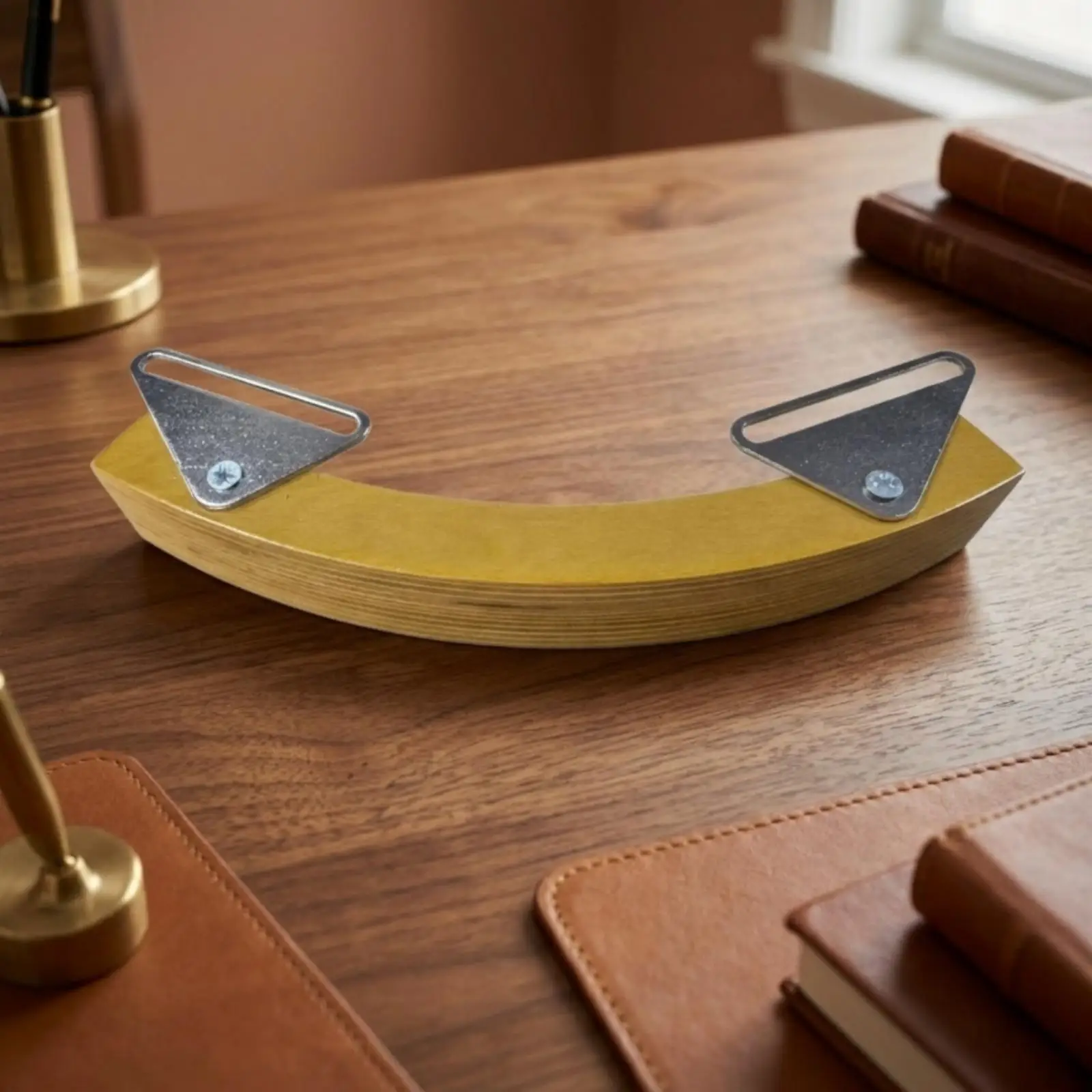 Curved Wood Block with Brackets Solid Hardwood Mountable Wood Block Long-Lasting