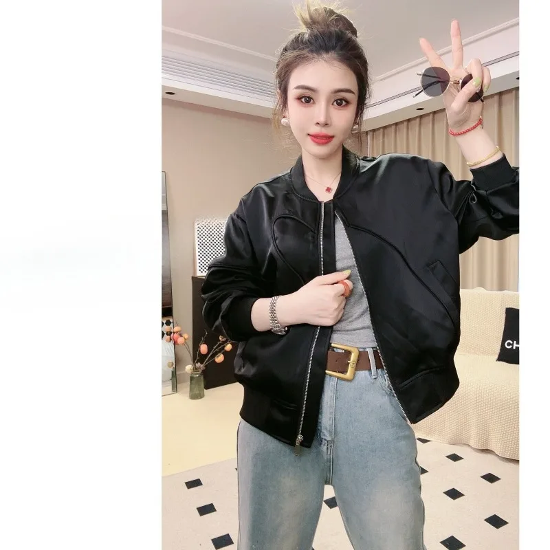 

for Women Autumn Loose and Slimming with A Large Size This Short Zipper Short Jacket New Korean Style Fashion and Slimming Top