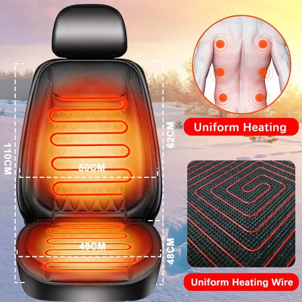 Funda para asiento de coche con calefacción de 12-24v, tela calefactora para asiento de coche rápida de 30'/protector de asiento de coche con calefacción de franela, funda calefactora para asiento de coche de 25W