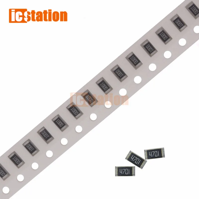 100pcs/lot 1206 SMD resistor 49.9k 1k 1R