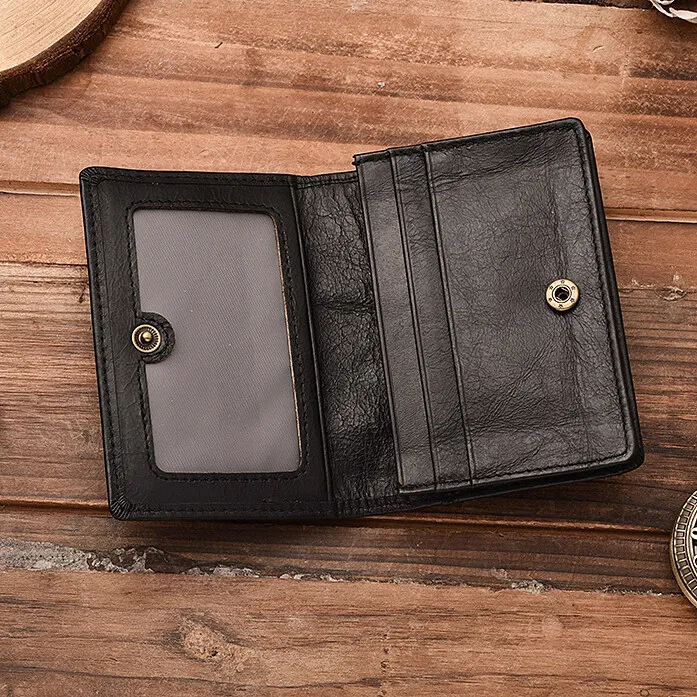 Real Leather Cowhide Card Holder RFID Blocking Purse Men and Women ID Credit Card Vintage Wallet Slim Business Cards Pouch